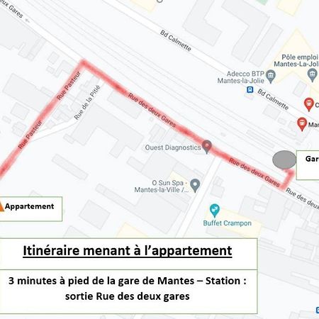Appartement F2 De Haut Standing En Hypercentre Avec Jardin Prive A 270 M De La Gare De Mantes ! エクステリア 写真